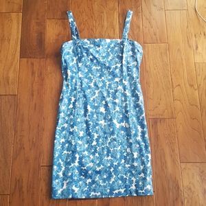 Jones New York Signature Blue & White Floral Dress